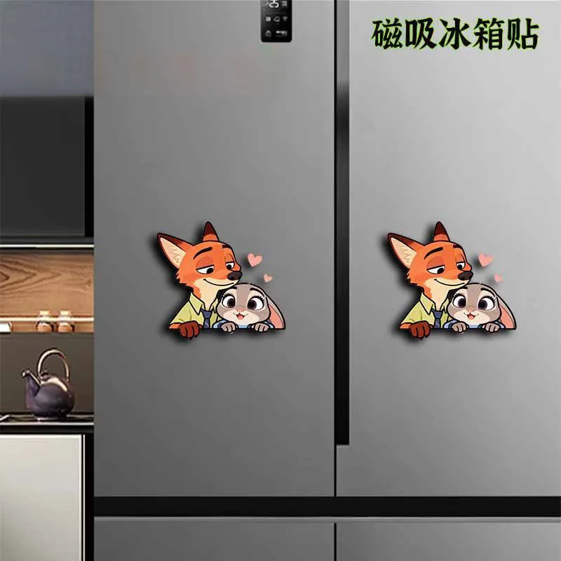 ديزني زوتوبيا مغناطيس الثلاجة المغناطيسي نيك جودي جودة عالية الكرتون البضائع ديكور المنزل الثلاجة لطيف تصميم القلب هدية #4