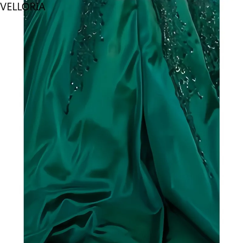 Groene baljurk luxe avondjurk met lange mouwen sprankelende applique 2025, nieuwe collectie feestjurk vestidos de fiesta op maat