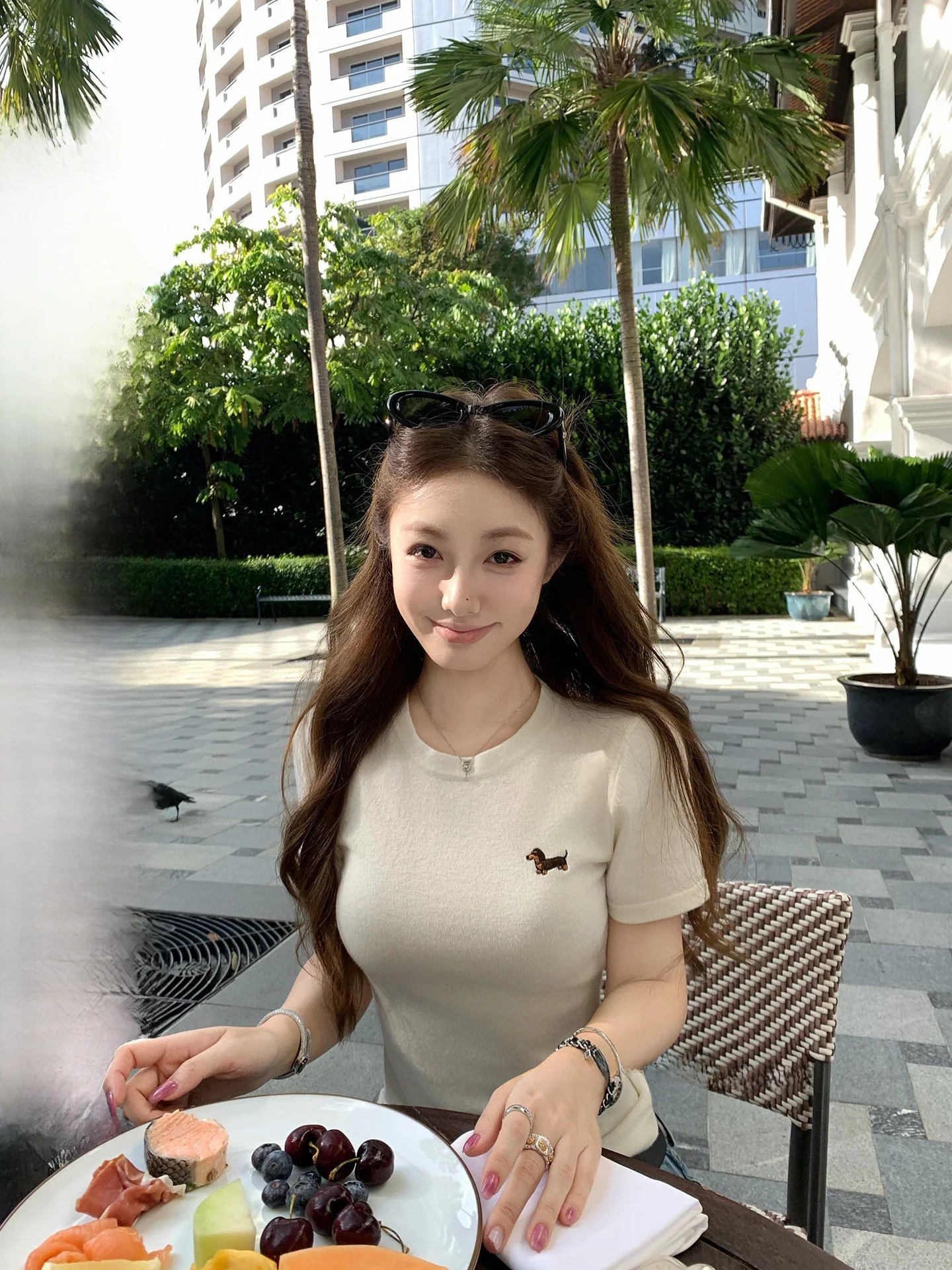 

Soft Knitted Loose ort Sve round Ne Women's T-irt Casual Sle Comfortable Breathable Polyester Blend Spring Faion