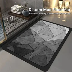 Luxury Bathroom Foot Mat Diatom Mud Super Absorbent Non-slip Rubber Sole Bath Mat Dirt-resistant Fast Drying Floor Mat