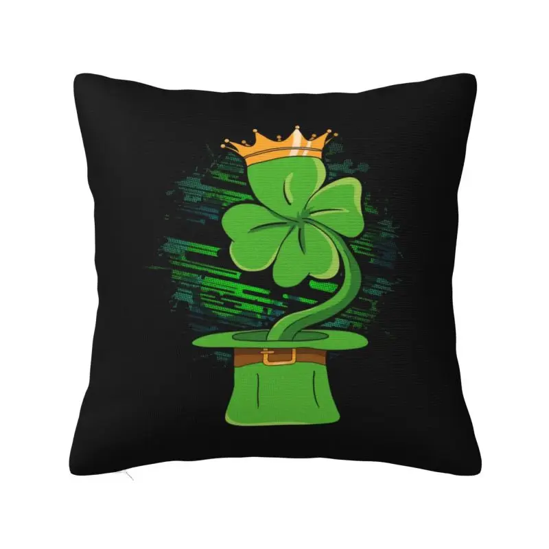 Custom Saint Patricks Day Cushion Cover 45x45cm Patron Saint Of Ireland Velvet Nordic Throw Pillow Home Decoration