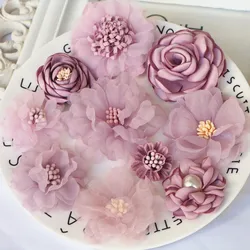 10Pcs/Set Mix Fabric Flowers Simulation Flower Head Decoration Flowers For DIY Accessories