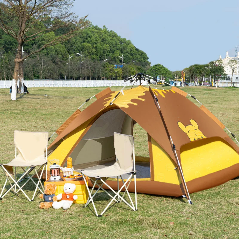 Outdoor rainproof folding tent thickened sun protection, Full-automatic Double Beach tent Camping Rainproof Camping Tent