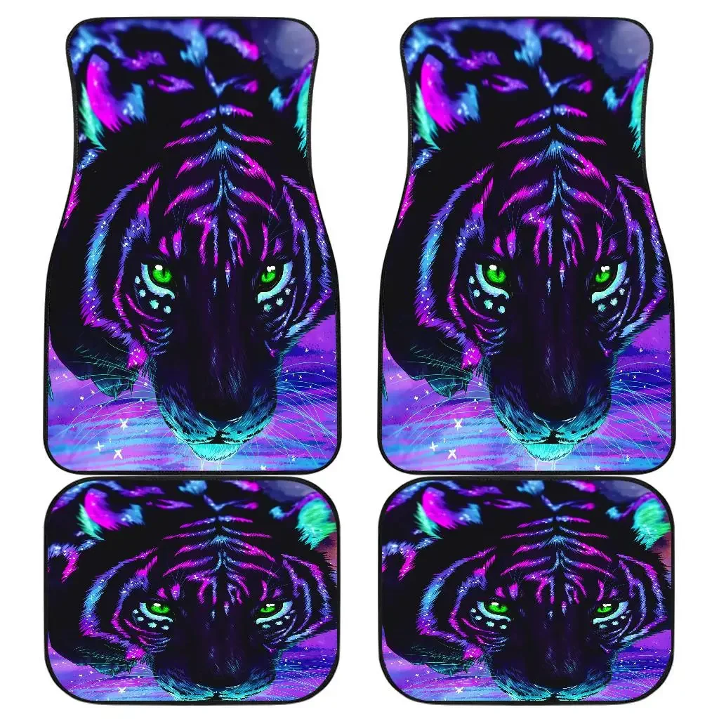 Tiger Front And Back Car Mats 5 Printing Car Floor Mat Universal Fit for Cars SUV Van Truck