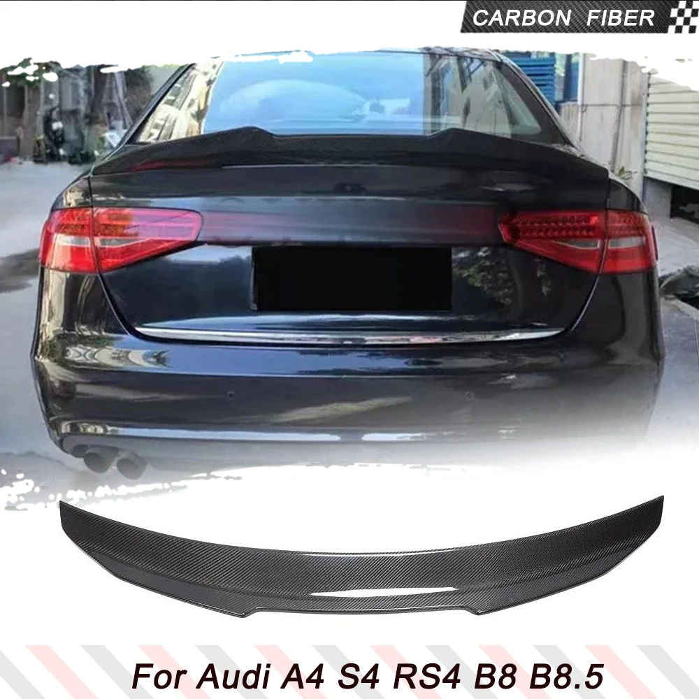 Car Rear Trunk Racing Spoiler Boot Lip Wing Spoiler For Audi A4 B8.5 A4 Sline 2013 2014 2015 2016 Carbon Fiber Rear Spoiler Lip