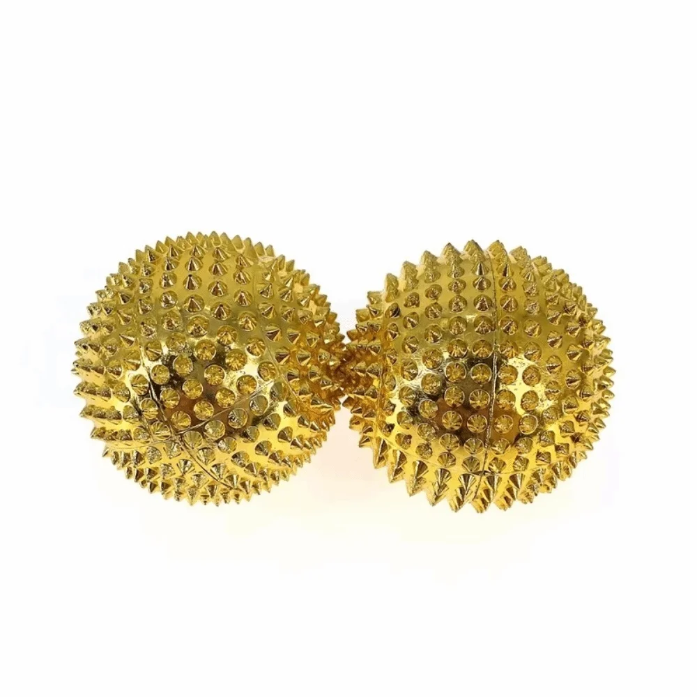 2Pcs ABS Hard Material Magnetic Massage Ball Spiky Surface Built-in Magnet Spiky Hand Roller Acupoint Massage Ball