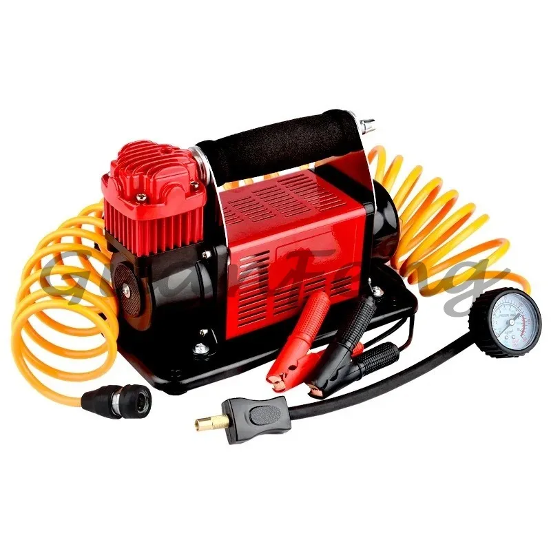 Portable 12v metal inflator, twin-cylinder car tire inflator, high-power custom high-pressure 24v truck