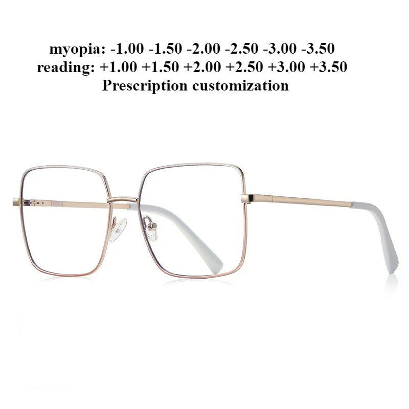 

55-16 модная оптическая коробка, очки для чтения с защитой от синего света, новые женские плоские очки на заказ, близорукость по рецепту