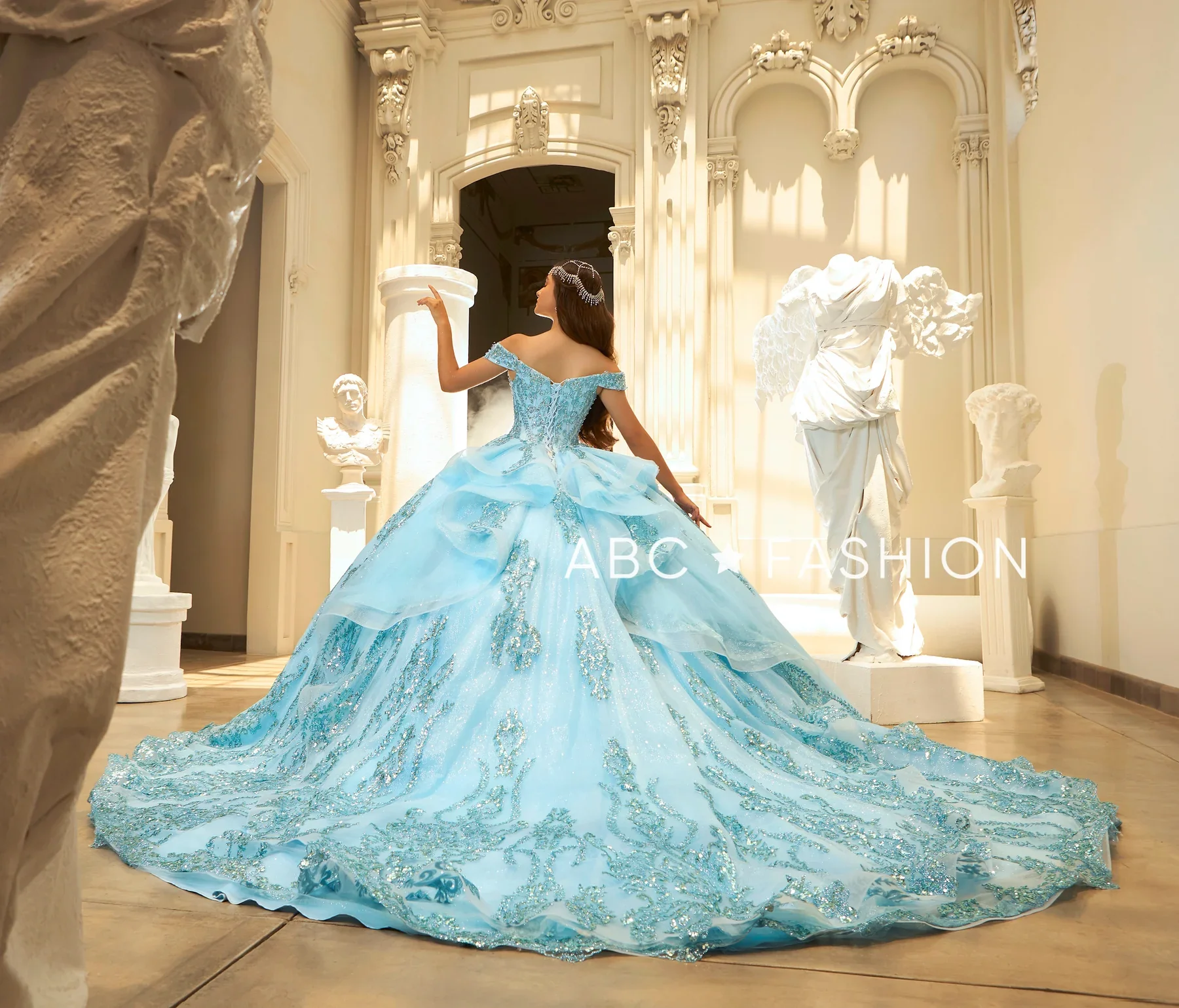 Blue Charro Quinceanera Dresses Ball Gown Off The Shoulder Appliques Pearls Mexican Sweet 16 Dresses 15 Anos Customized