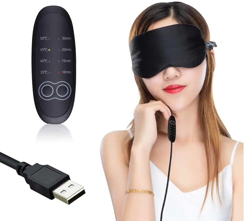 

USB паровая маска для сна, инструмент для ухода за глазами для снятия усталости под давлением глаз, сухой сифорит для глаз, теплое лечение, массажер для глаз