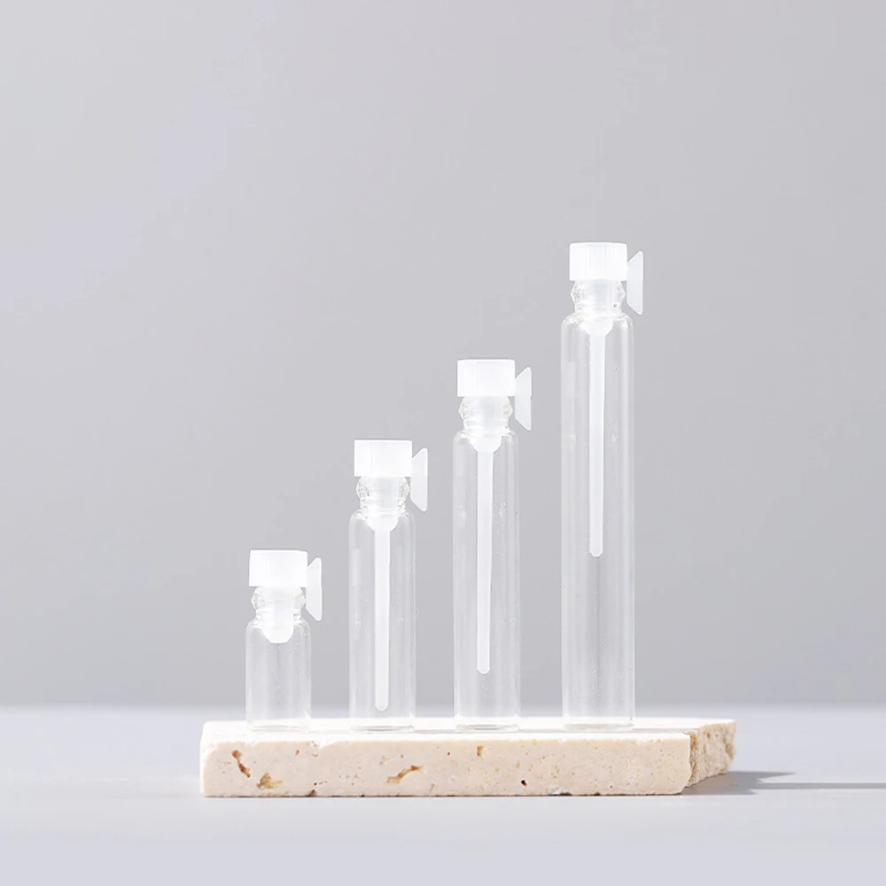 100/200/300/500/1000pcs 0.5 1 2 3ml Clear Transparent Glass Essential Oil Perfume Drop Stick Sample Bottle