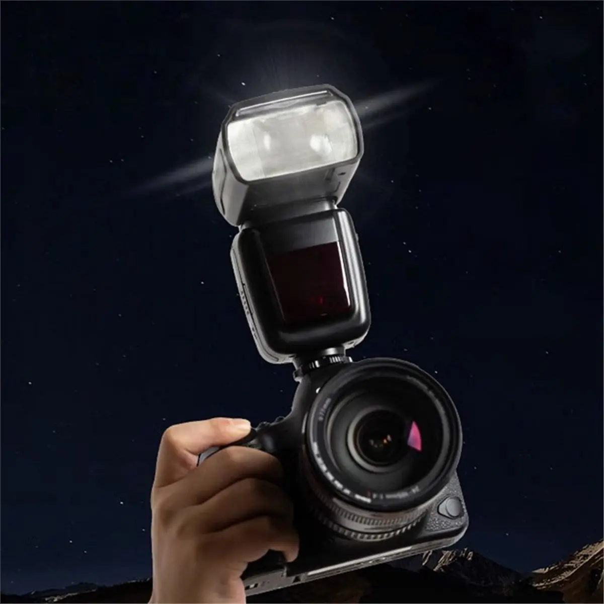 AT33 FK580 Camera Flash Speedlite for Sony Cameras, Universal Hot Shoe TTL HSS Speedlight with LCD and Zoom Head