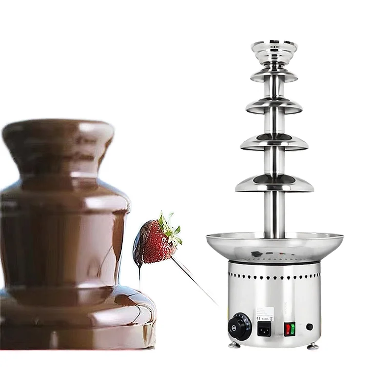 Commercial Seven-Layer Large Chocolate Fountain Machine New Banquet Cafeteria Equipment Heated Snack Machines Food Grade
