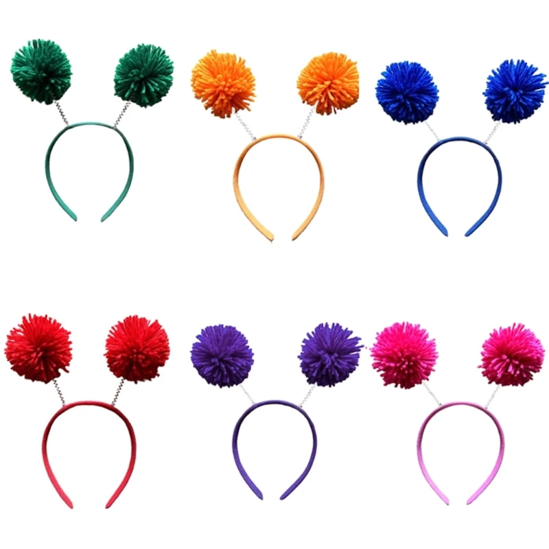 Pompoms Headband Christmas Headwear New Year Party Props Karaoke Party