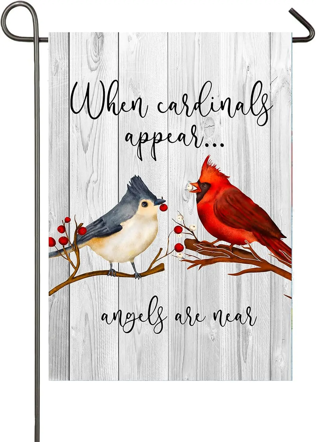 Cardinals Appear Garden Flag 12x18 Inch Double Sided Memorial Day Decoration When Cardinals Appear Angels Are Near Memorial Flag