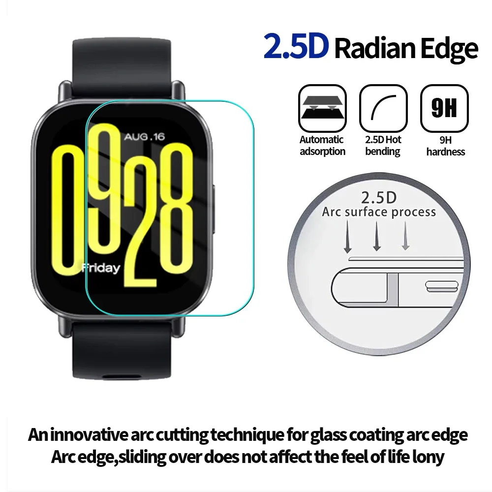 For Redmi Watch 5 Lite Smart Watch Full Cover Tempered Glass HD Anti Scratch Screen Protector Glass Films For Redmi Watch5 Lite