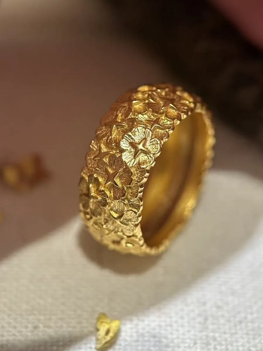 

Golden Peony Flower Ring for Women New Year Gift Luxury Elegant Court Style Alloy Jewelry Fashionable Floral Design Finger Ring