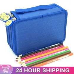 72 Holes 4 Layers Pencil Case Box Portable Large Capacity Pen Bag Pouh Holder with Zipper Pocket School Supplies Stationary