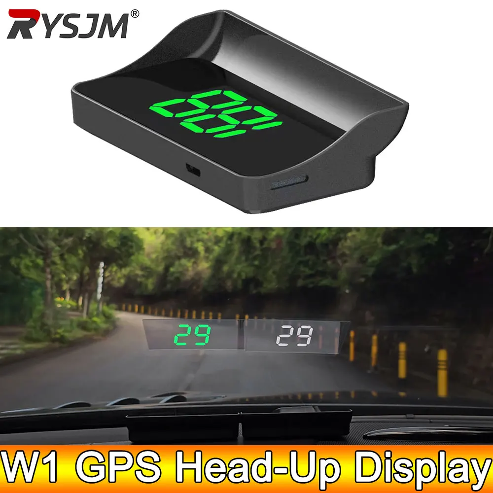 AD W1 HUD سيارة رئيس يصل عرض عداد السرعة كم/ساعة USB الزجاج الأمامي العارض نظام تحديد المواقع لجميع السيارات عداد السرعة إلكترونيات السيارات