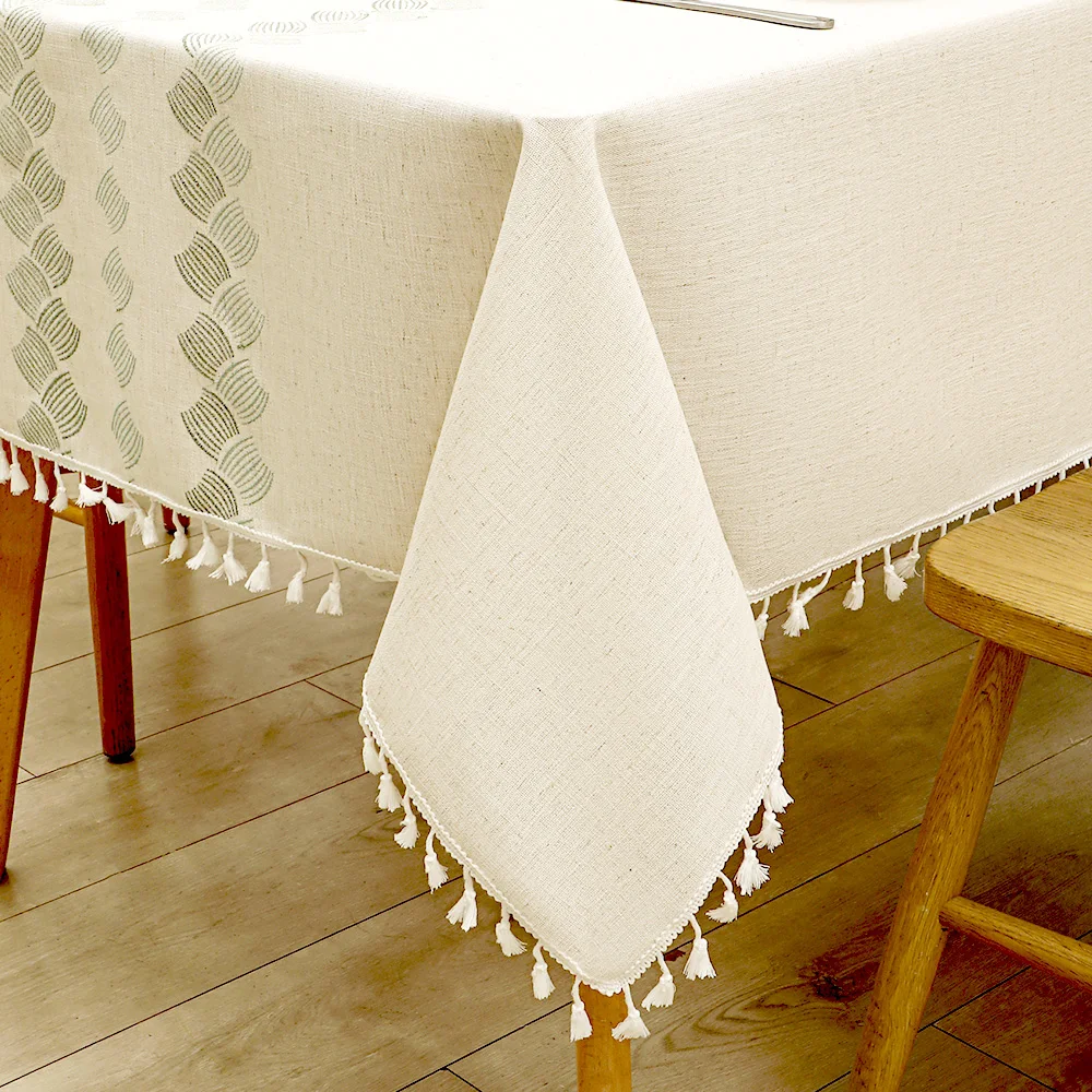 Table Cloth Rectangle Table Washable Wrinkle Free Waterproof Table Cover Simple Texture, table protector