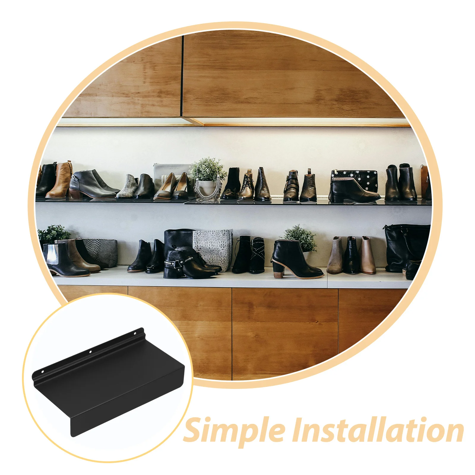 

2Pcs Shoe Display Stand Black Iron Wall Mounted Sneaker Shelf Organizer for Boutiques and Home Storage Heavy Duty Floating Rack