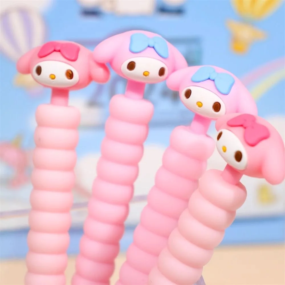 Kawaii sanrios hellokittys minha melodia lápis automático silicone lápis mecânico bonito lápis preto estudantes da escola primária