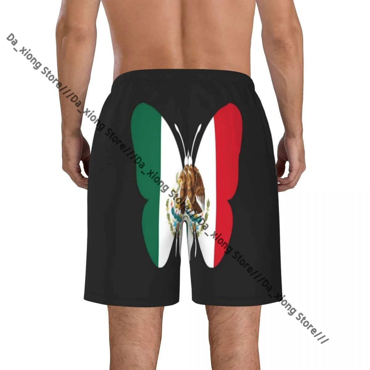 Men Beach Short Quick-drying Swimming Trunk Mexico Flag Butterfly Swimwear Swimsuit Bathing Shorts view 3