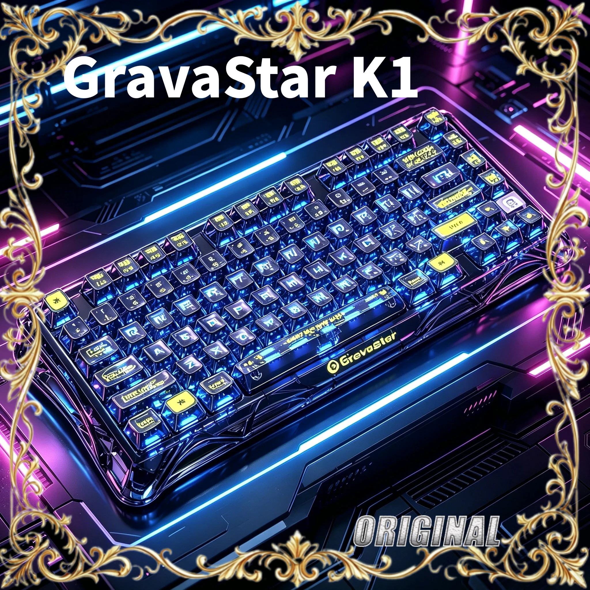 GravaStar K1 Pro Breaking Cocoon Mechanical Keyboards Long Battery Life Wireless Custom Tri-Mode Gaming Keyboard PC E-Sport Gift