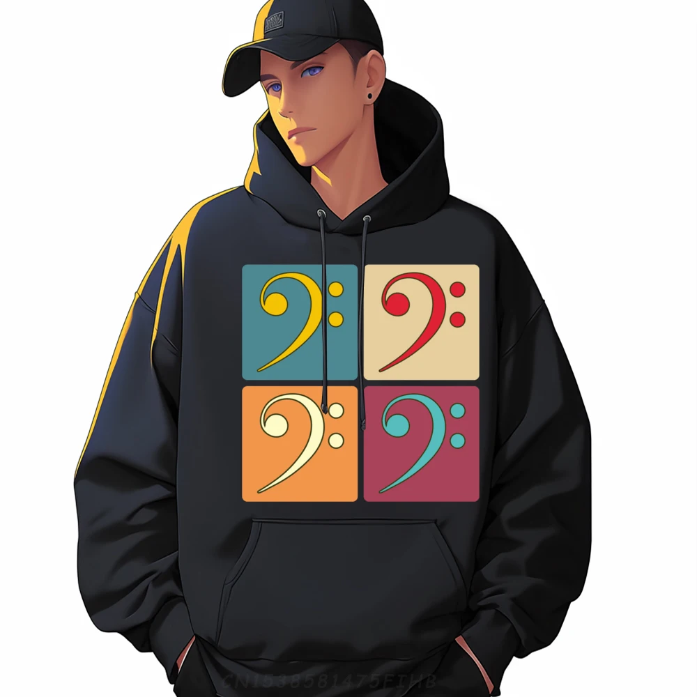 

Art Bass Clef Musician Musical Composer Retro Music Graphic Sweatshirts Men Men's Shirts Outdoor