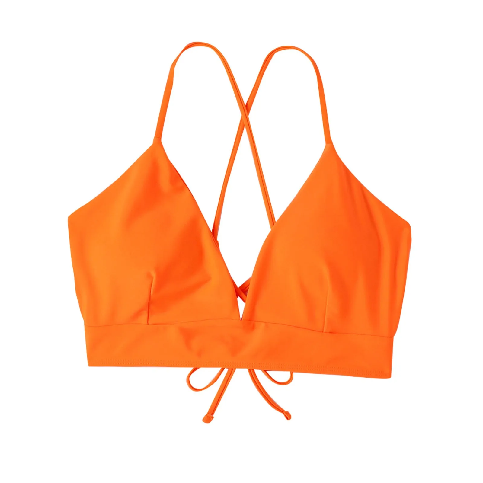 New Orange Split Swimsuit Single Top Ladies Lace Up Backless Bra Beach Swimming Wear For Fine Woman купальник женский 2024