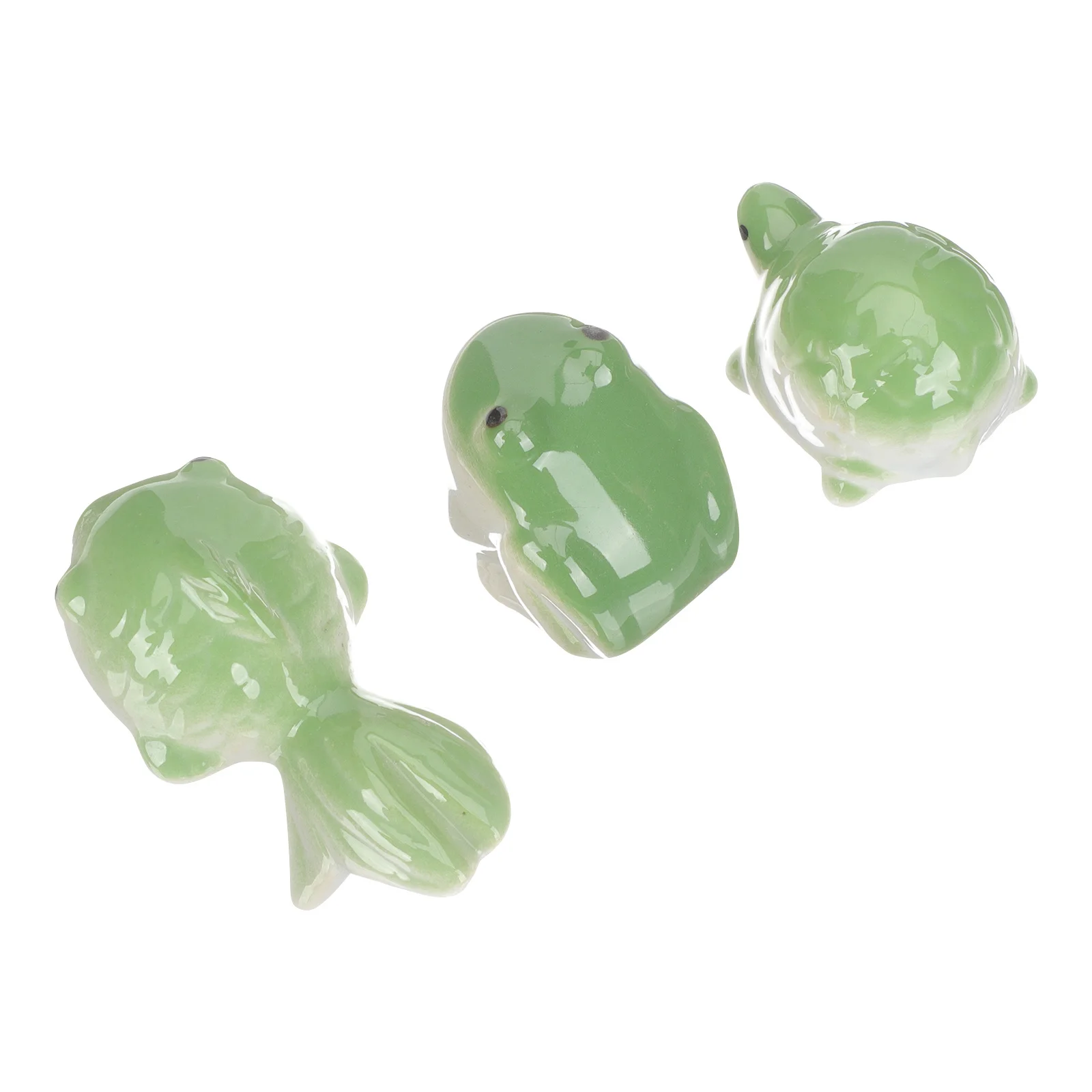 3 قطعة الديكور العائمة لخزان الأسماك حوض السمك طاولة شاي حمام الطيور بركة يدويا كرة سيراميك السلاحف الضفادع ديكور مع