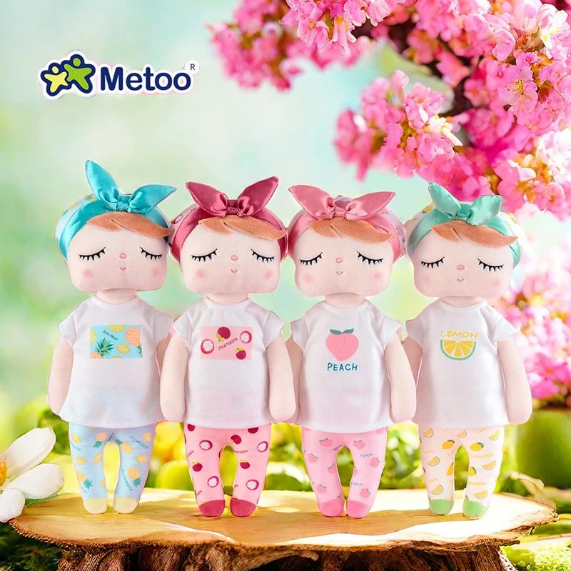 34CM Angela Fruit Series Stuffed Dolls Cute Soft Avocado Peach Lemon Plushies Baby Toys Xmas Gift Original Metoo Dolls