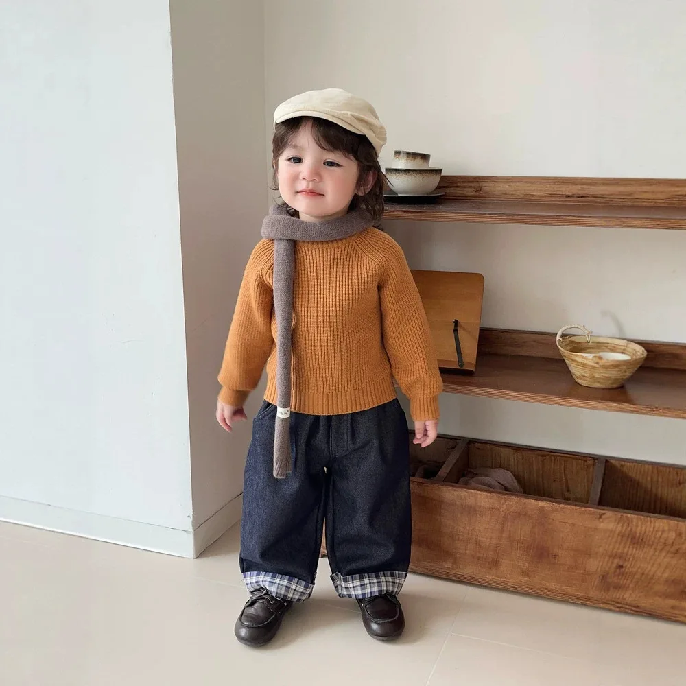 Basic Autumn and Winter Versatile Base Thick Sweater Baby's Winter Multi-color Soft and Sticky Knitted Sweater