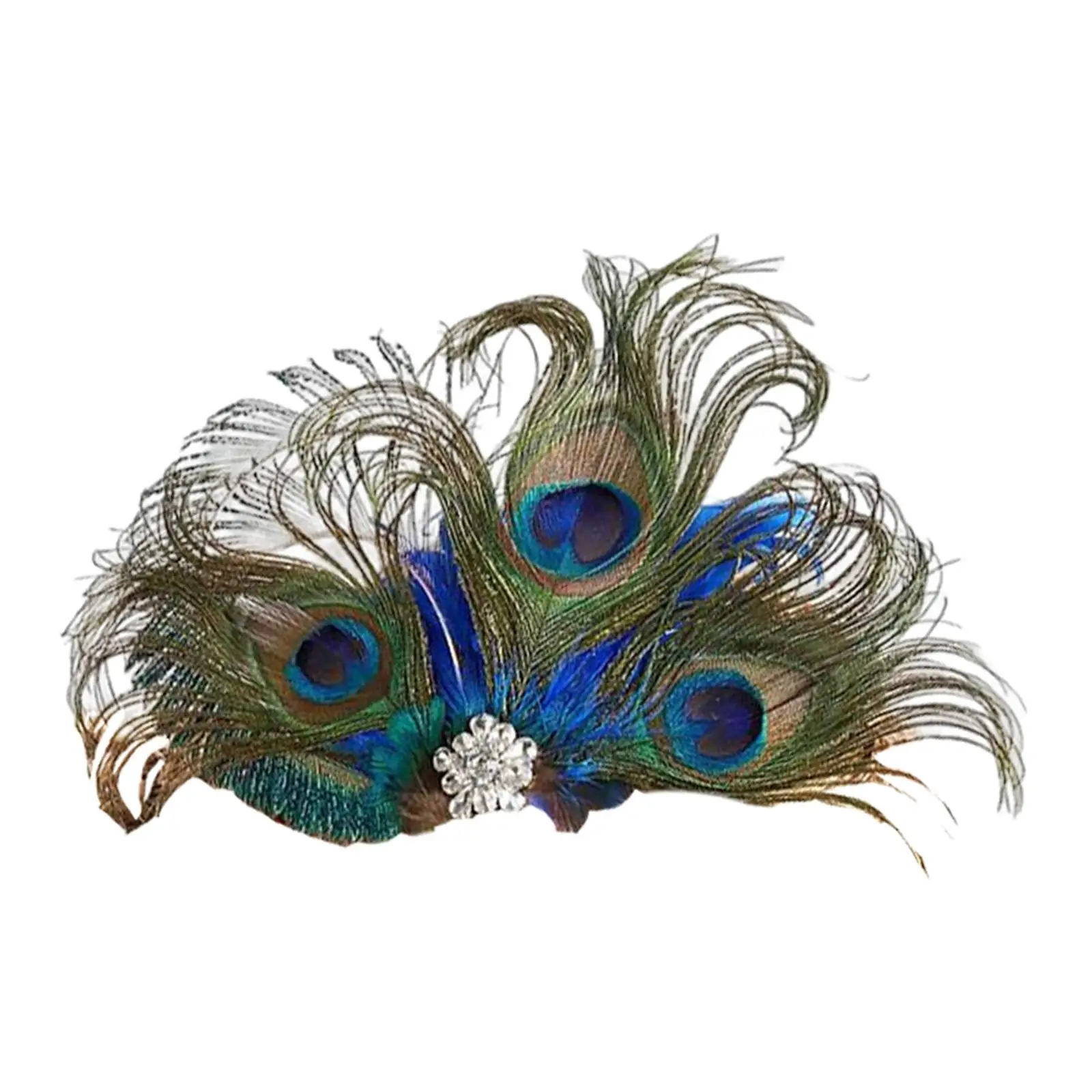 Elegant Feather Hair Clip Rhinestone Feather Fascinator Headpiece Wedding Hairpin Fancy Dress Party Accessories