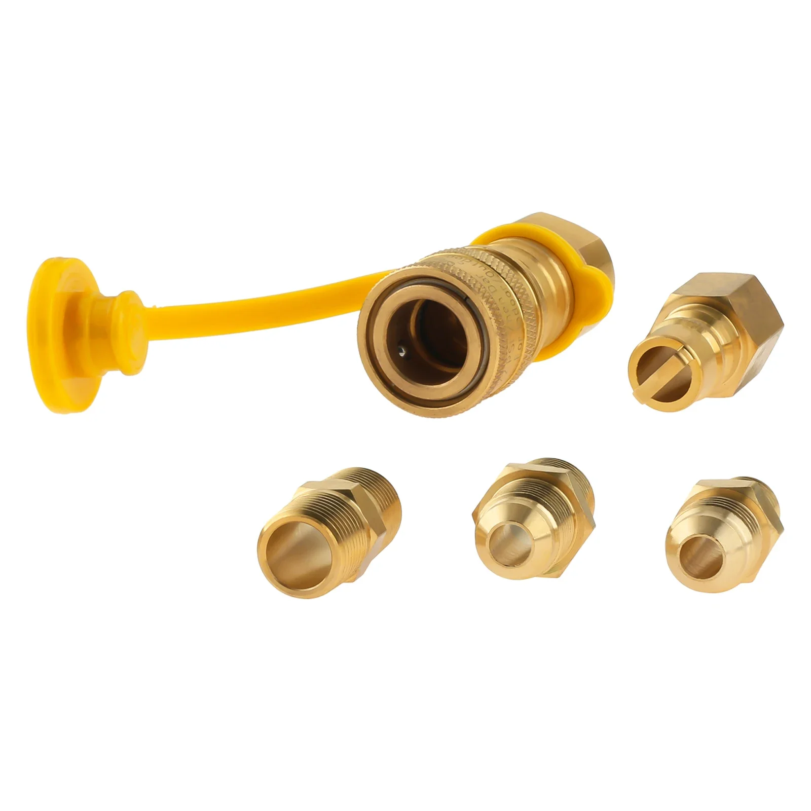3/8In Natural Gas Quick Connect Fitting Kit Brass Propane Adapter 3/8