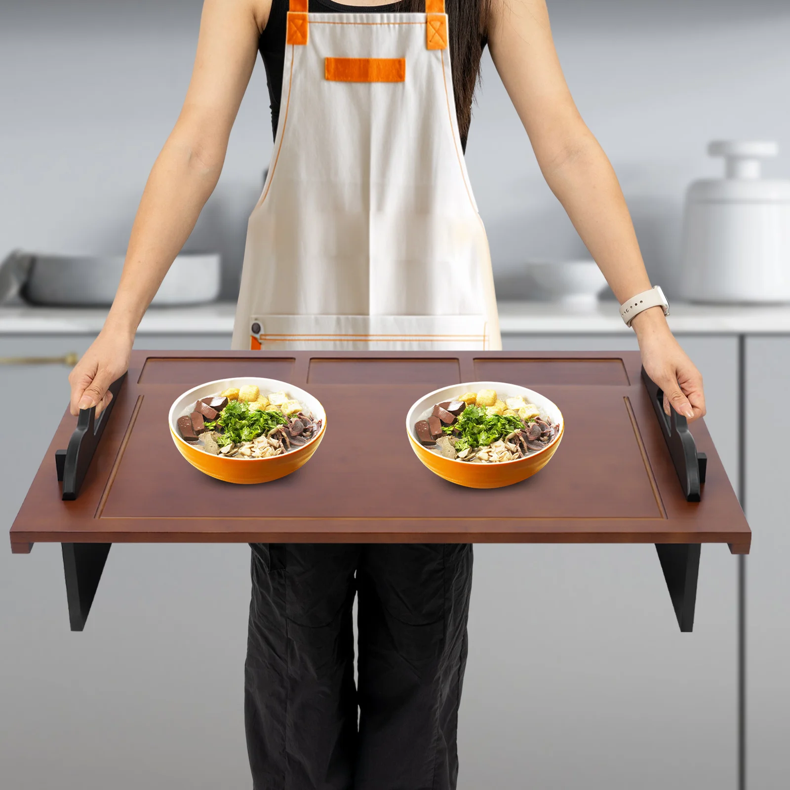 

Walnut Bamboo Stove Top Cover for Stoves Creating Extra Counter Space for Kitchen Dining Camping Holiday Gatherings & Dinners