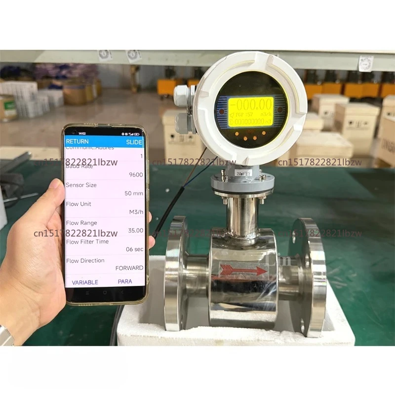 Bluetooth LCD Digital 4-20mA RS485 2'' 3'' 6'' DN50 Magnetic Sewage Chilled Water Flow Meter