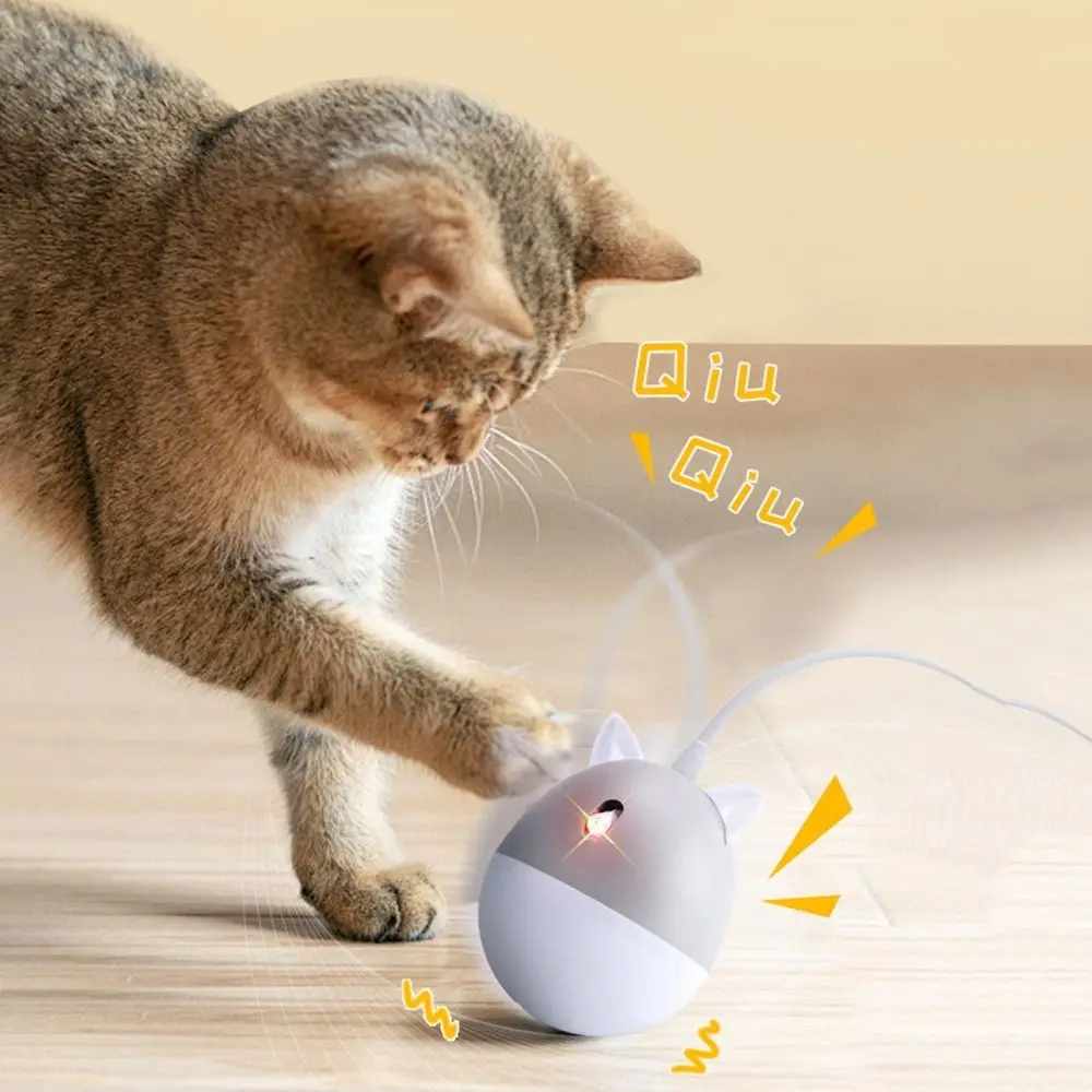 

USB Rechargeable Automatic Interactive Cat Toy Infrared Sensor Irregular Rotation Electric Kitten Rotating Toy Remote Control