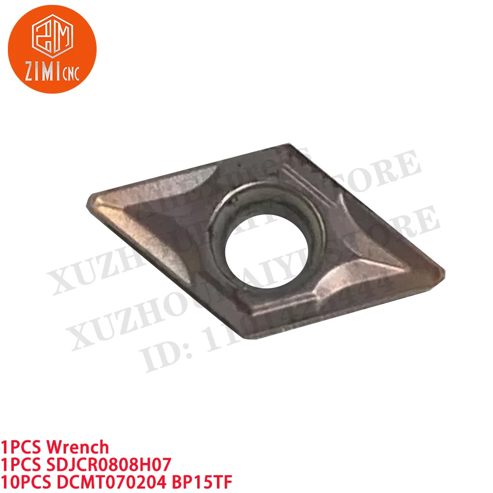 1 قطعة SDJCR0808H07  8X8mm حامل أداة تحول خارجي +  10 قطعة DCMT070204 BP1125  إدراجات كربيد  أداة CNC  مخرطة معدنية  أداة قطع