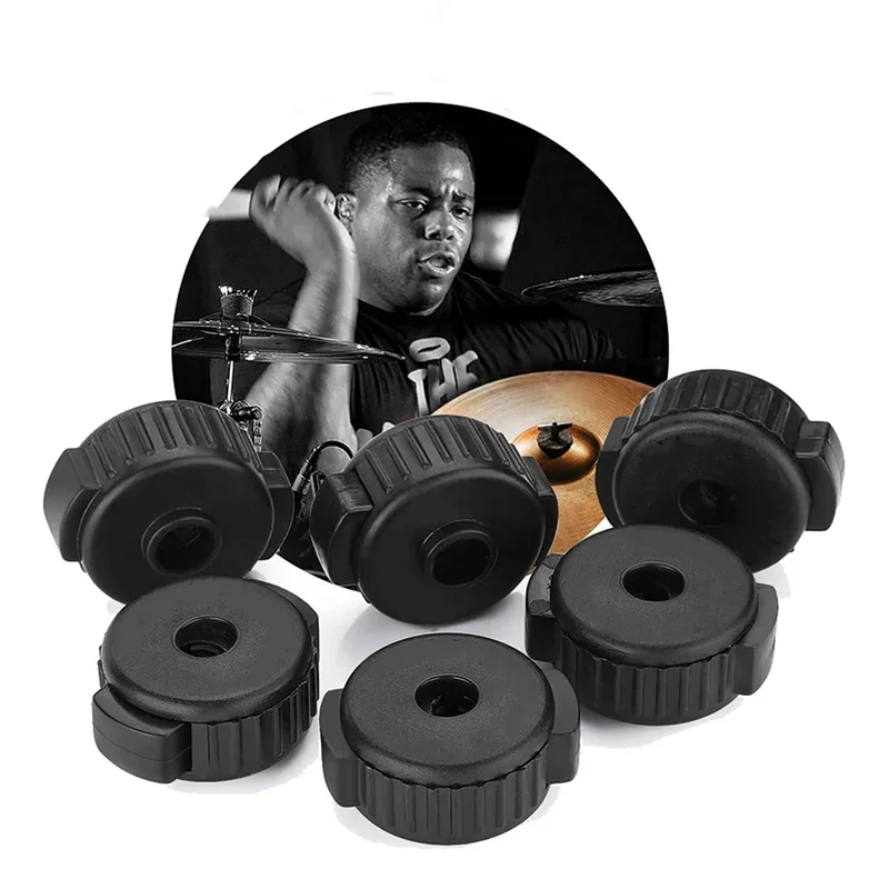 6Pcs Quick Release Cymbal Nut Caps Drum Stand Fixing Buckle Screws Fast Install Removal Drum Instrument Accessories