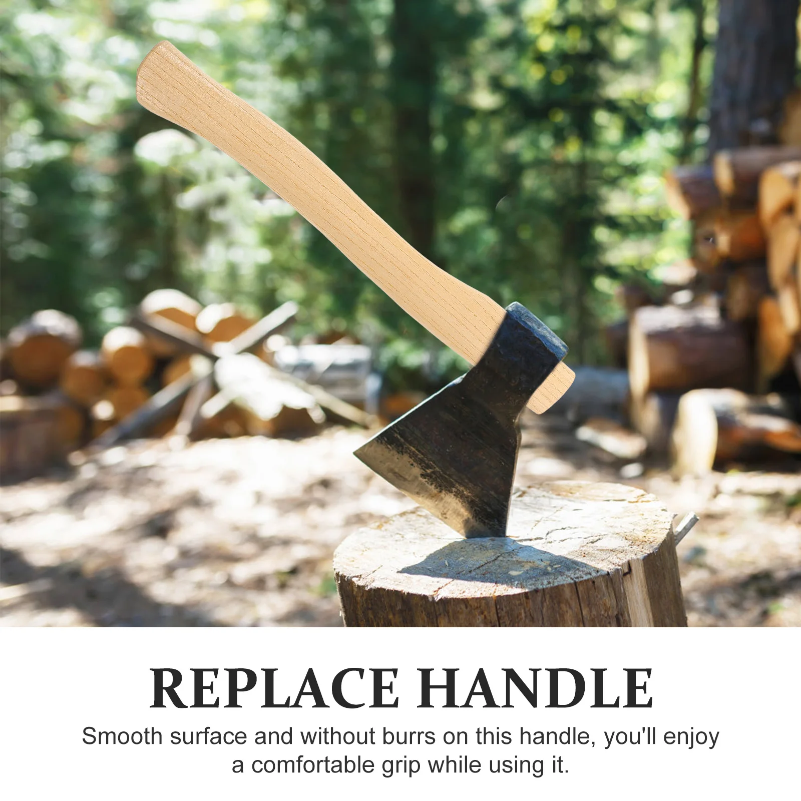 

1 Set Wooden Handle Replacement Sturdy Non-Slip Wood Handle For Hatchet Outdoor Firewood Gardening Hunting Cutting Branches