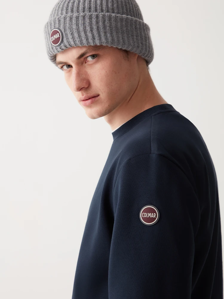 Jesienno-zimowa wysokiej jakości bluzy z okrągłym dekoltem bawełna marka silikonowe logo Casual bluzy męskie z długim rękawem damskie dresy odzież