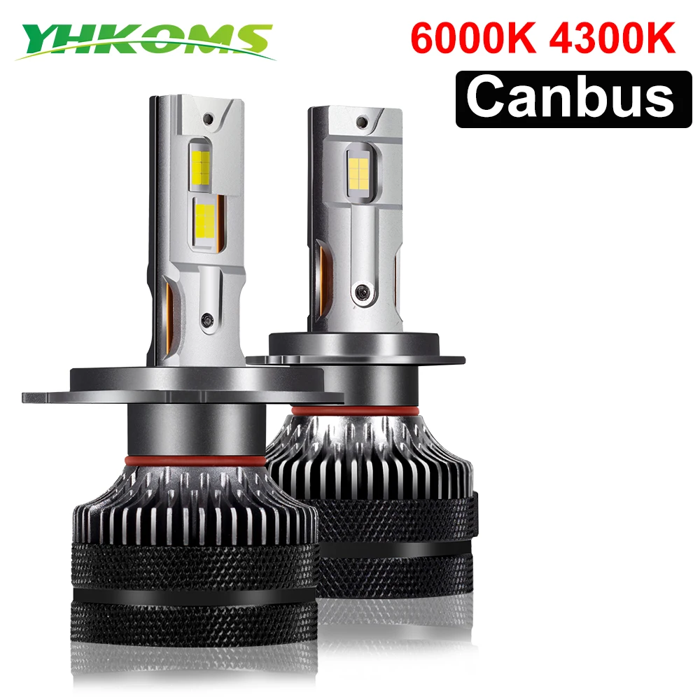 YHKOMS 6000K 4300K H4 H7 LED Canbus Car Headlight H1 H8 H9 H11 9005 HB3 9006 HB4 Auto LED Light 300W 30000LM Fog Light Lamp