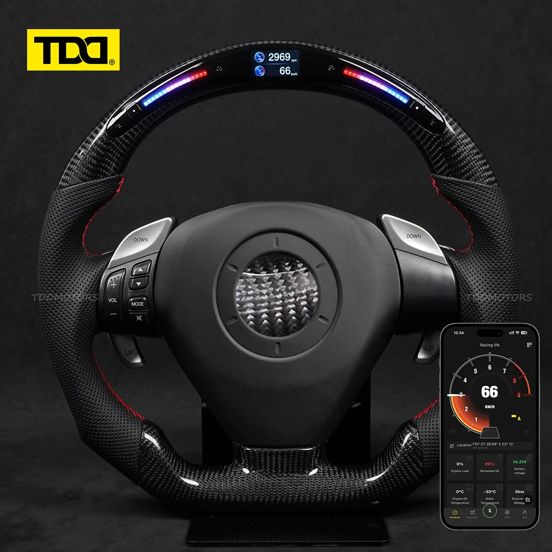 

TDD Galaxy Pro II LED Steeing Wheel for Mazda RX8 Customized Carbon Fiber Data Display Steering Wheel Perforated Leather