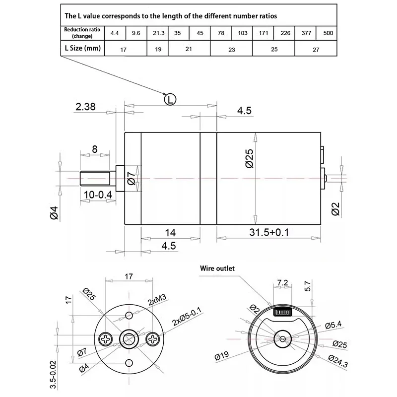 JGA25-2430 micro DC brushless deceleration motor speed regulation high speed motor 12v24v super long life