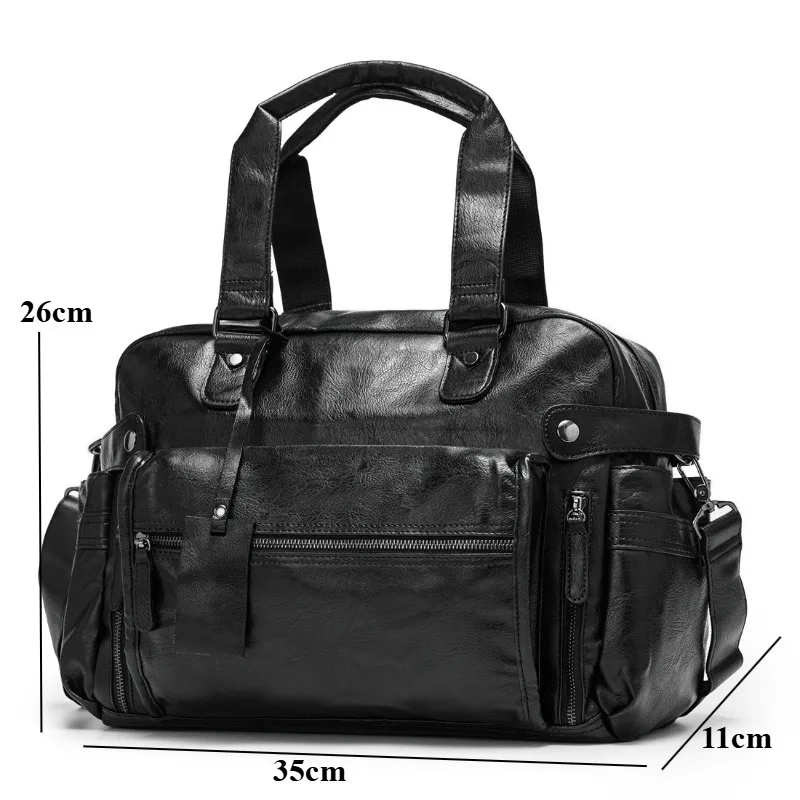 Business Travel Bag Men Large Capacity Handbag Luxury Soft Leather Handbags Men Travel Duffel Bag Multifunctional Crossbody Bags
