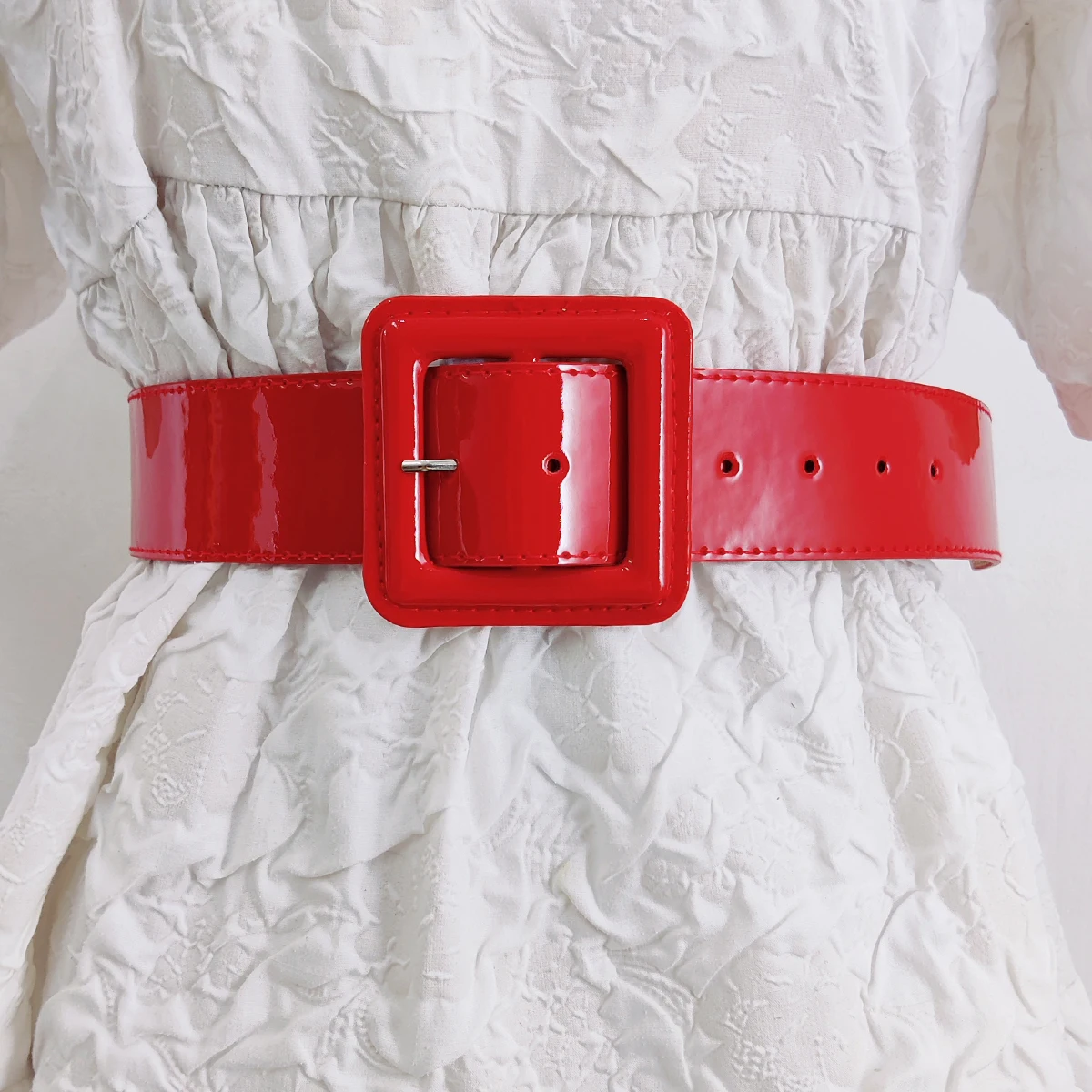 Designer Belts For Women High Quality Patent Leather Female Black Corset Belt 5cm Waistband Red Y2K Cummbunds White