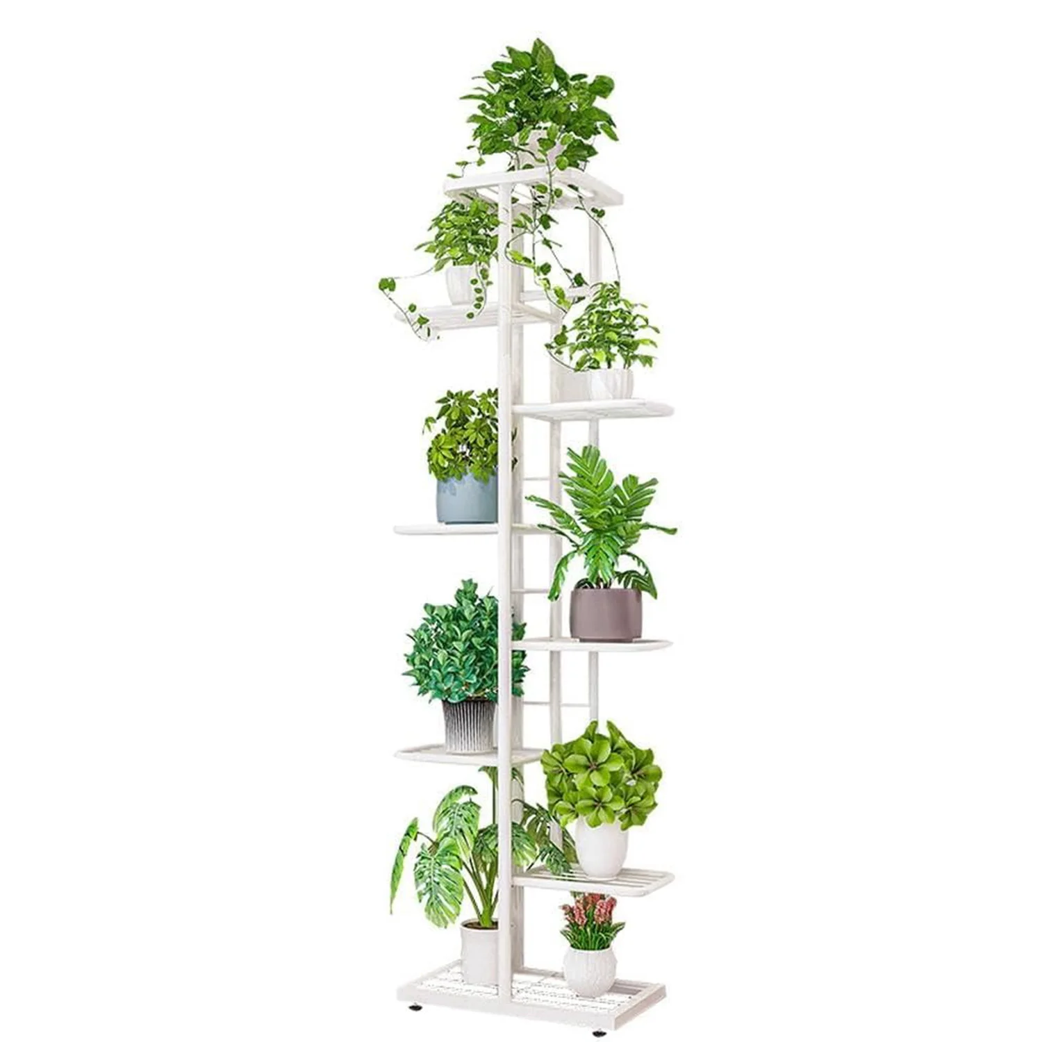Plant Stand Indoor, 8 Tier Tall Metal Plant Stand Shelf for Indoor Plants Multiple, 141CM Large Corner Shelves Display Shelving Unit for Patio Garden Corner Balcony Living Room(Dark Gray)