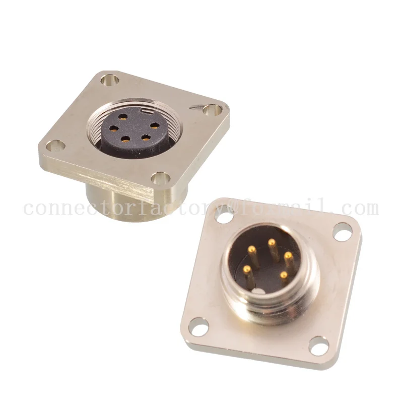 M16 2 3 4 5 6 7 8 12 14 16 19 24 Pin Waterproof IP67 Aviation Male Female Welding Type Socket With 30cm Cable Threaded Connector