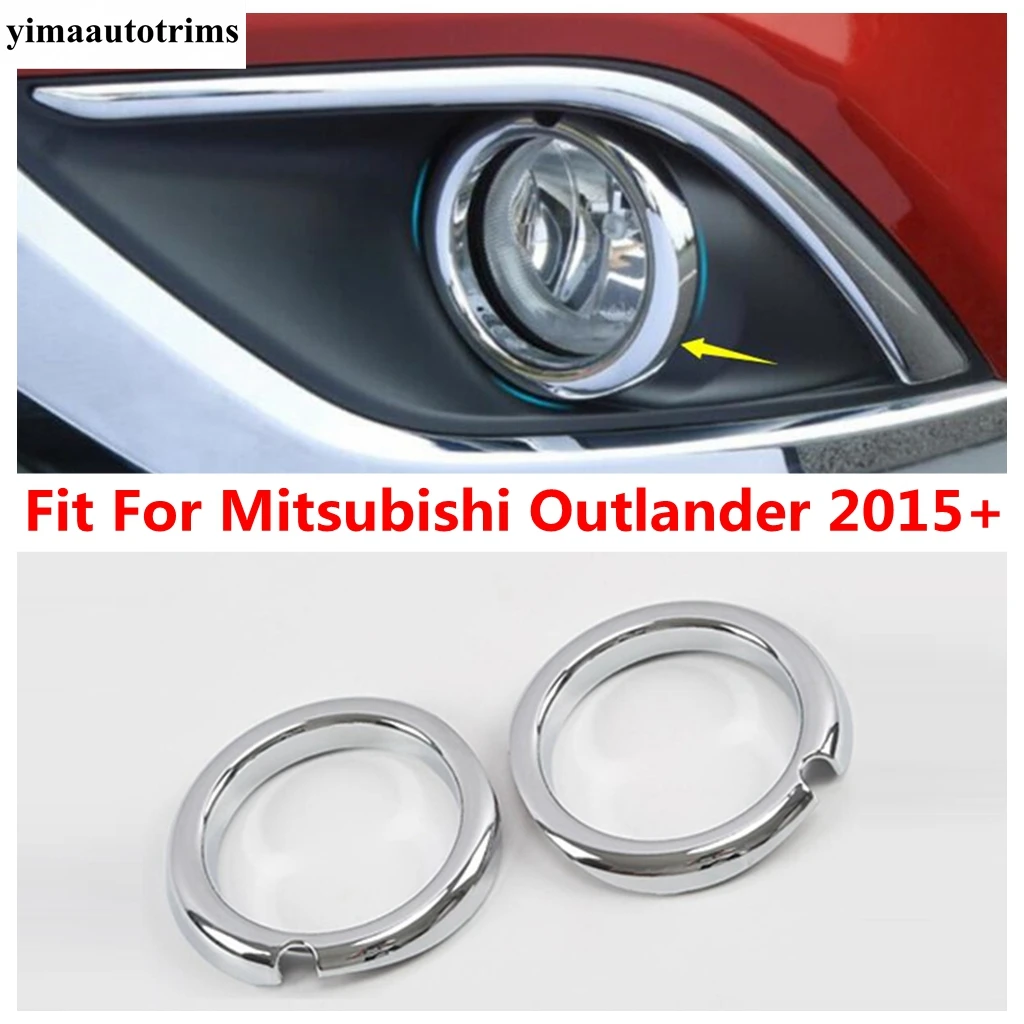 

Front Bumper Fog Light Lamp Ring Circle Decoration Cover Trim For Mitsubishi Outlander 2015 - 2022 Chrome Exterior Accessories